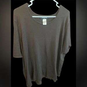 Jones New York Brown Short Sleeve Top